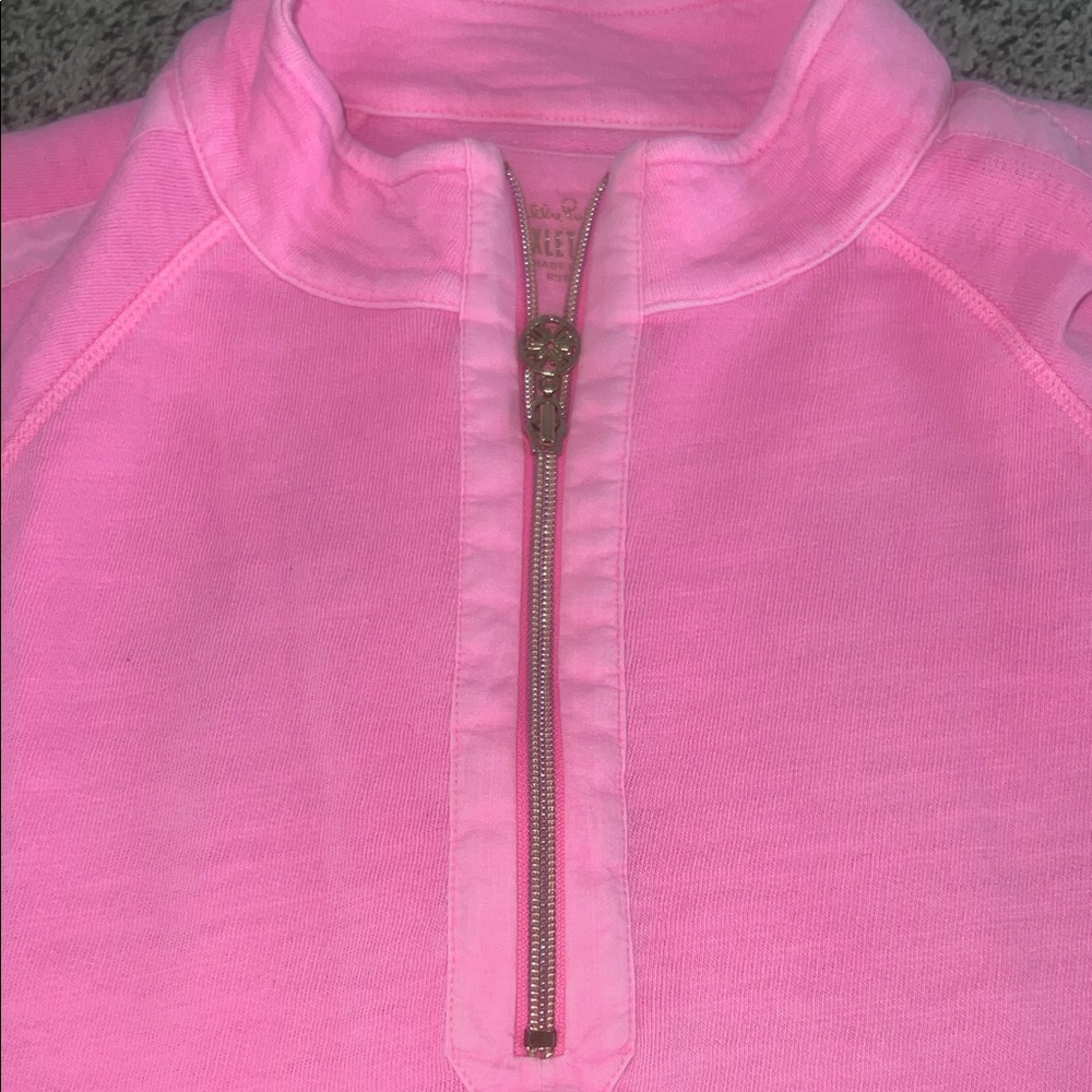 Lilly Pulitzer Light Pink Half-Zip Sweatshirt - Picture 2 of 5
